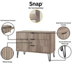 Set comò Manhattan Comfort Dumbo 3 pezzi con 5 cassetti, comò a 3 cassetti e comodino