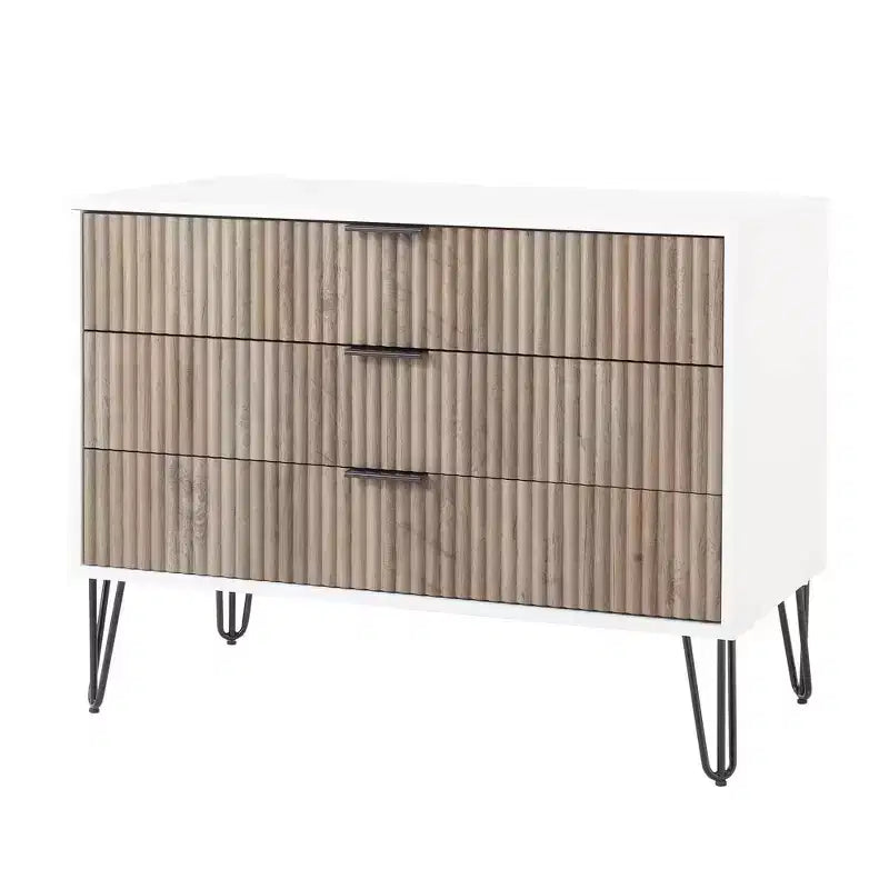 Set comò Manhattan Comfort Dumbo 3 pezzi con 5 cassetti, comò a 3 cassetti e comodino