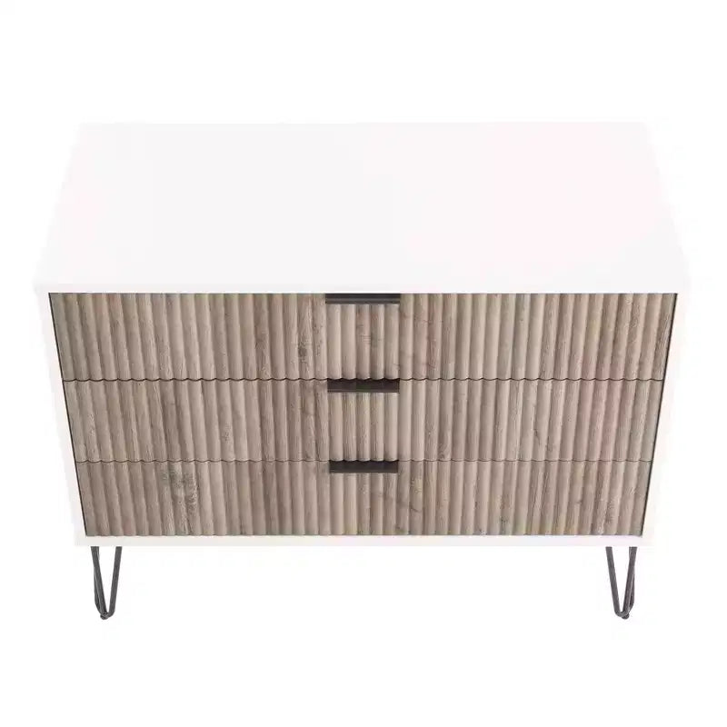 Set comò Manhattan Comfort Dumbo 3 pezzi con 5 cassetti, comò a 3 cassetti e comodino