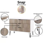 Set comò Manhattan Comfort Dumbo 3 pezzi con 5 cassetti, comò a 3 cassetti e comodino