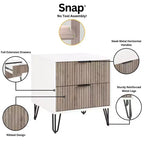 Set comò Manhattan Comfort Dumbo 3 pezzi con 5 cassetti, comò a 3 cassetti e comodino