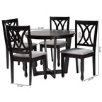 Set da pranzo Baxton Studio Aggie moderno in legno 5 pezzi