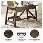 Signature Design by Ashley Baldridge Scrivania da ufficio a 2 cassetti, Marrone rustico