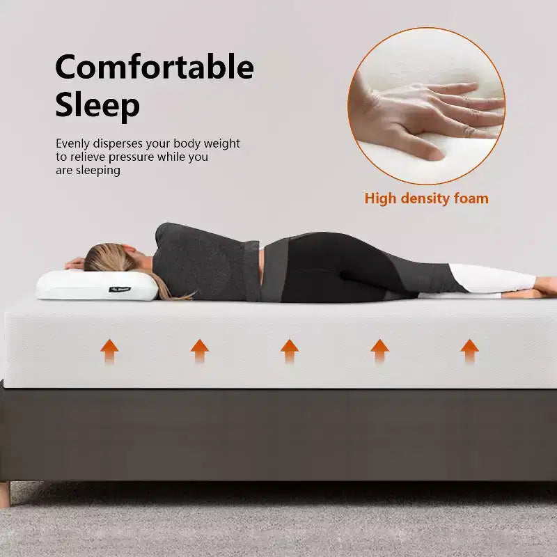 Materasso FDW 12 pollici in memory foam gel con rivestimento in tessuto morbido traspirante e lavabile con cerniera, certificazione CertiPUR-US, bianco