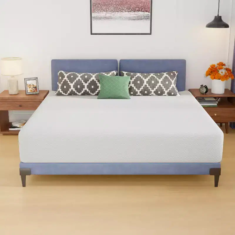 Materasso FDW 12 pollici in memory foam gel con rivestimento in tessuto morbido traspirante e lavabile con cerniera, certificazione CertiPUR-US, bianco
