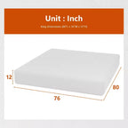 Materasso FDW 12 pollici in memory foam gel con rivestimento in tessuto morbido traspirante e lavabile con cerniera, certificazione CertiPUR-US, bianco