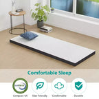 FDW Materasso Pieghevole da 4 pollici, Materassino in Memory Foam a Tre Pieghe, Topper Portatile Pieghevole con Coprimaterasso Lavabile per Campeggio