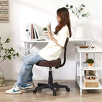 Sgabello senza braccioli VECELO con rotelle e schienale per garage, officina, banco da lavoro, salone