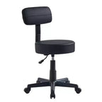 VECELO Armless Chair Rolling Stool with Backrest for Garage Shop Workbench Salon