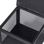 VECELO Pouf Contenitore, Poggiapiedi Sgabello Ottomano, Pouf Cubo Piccolo Quadrato H 35 cm, Nero