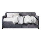 Divano letto singolo in velluto con letto estraibile – Nero / Grigio / Blu, per 1–2 persone