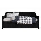 Divano letto singolo in velluto con letto estraibile – Nero / Grigio / Blu, per 1–2 persone