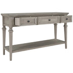 Consolle retrò con 3 cassetti e ripiano inferiore – Grigio slavato / Bianco anticato / Espresso / Blu navy, Singolo