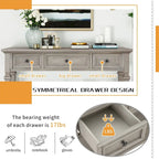 Consolle retrò con 3 cassetti e ripiano inferiore – Grigio slavato / Bianco anticato / Espresso / Blu navy, Singolo