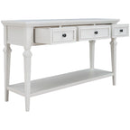 Consolle retrò con 3 cassetti e ripiano inferiore – Grigio slavato / Bianco anticato / Espresso / Blu navy, Singolo
