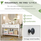 Consolle retrò con 3 cassetti e ripiano inferiore – Grigio slavato / Bianco anticato / Espresso / Blu navy, Singolo