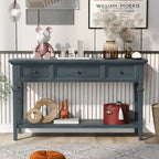 Consolle retrò con 3 cassetti e ripiano inferiore – Grigio slavato / Bianco anticato / Espresso / Blu navy, Singolo