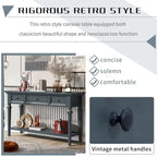 Consolle retrò con 3 cassetti e ripiano inferiore – Grigio slavato / Bianco anticato / Espresso / Blu navy, Singolo