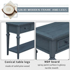 Consolle retrò con 3 cassetti e ripiano inferiore – Grigio slavato / Bianco anticato / Espresso / Blu navy, Singolo