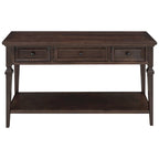 Consolle retrò con 3 cassetti e ripiano inferiore – Grigio slavato / Bianco anticato / Espresso / Blu navy, Singolo