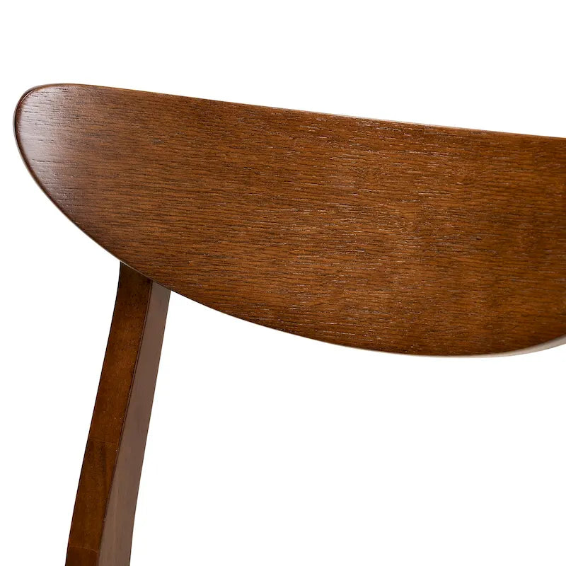 Set pranzo in legno massello con gambe a mezzaluna, 4 sedie e panca – Naturale / Grigio, 6 posti a sedere