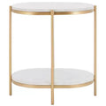 Dove End Table - ACC2501A - White Faux Marble/Gold - Safavieh