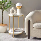 Tavolino Dove - ACC2501A - Effetto Marmo Bianco/Oro - Safavieh