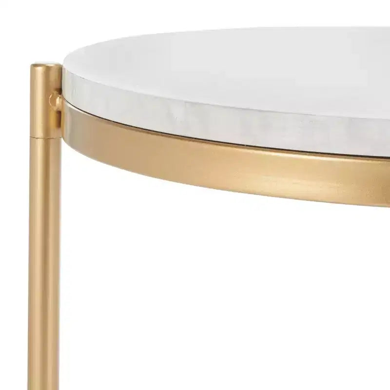 Tavolino Dove - ACC2501A - Effetto Marmo Bianco/Oro - Safavieh