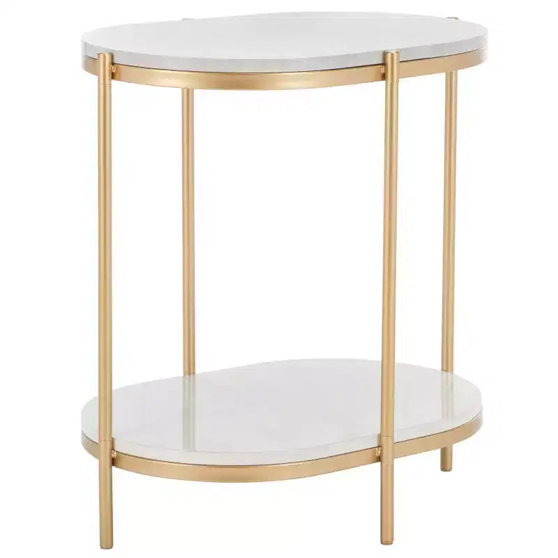 Tavolino Dove - ACC2501A - Effetto Marmo Bianco/Oro - Safavieh