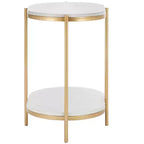 Tavolino Dove - ACC2501A - Effetto Marmo Bianco/Oro - Safavieh