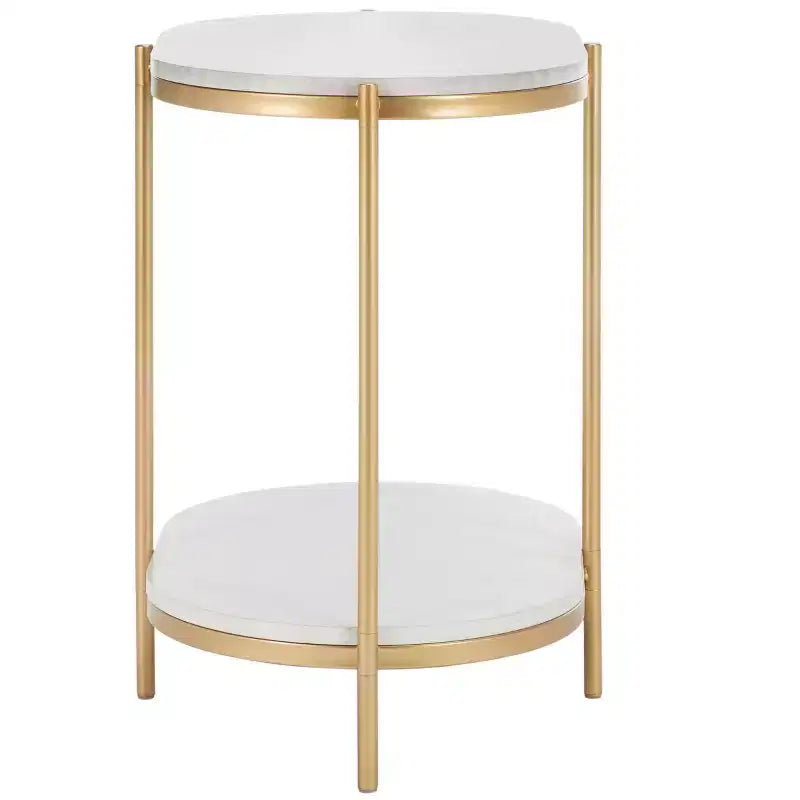 Tavolino Dove - ACC2501A - Effetto Marmo Bianco/Oro - Safavieh