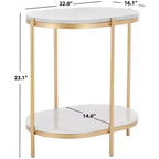 Tavolino Dove - ACC2501A - Effetto Marmo Bianco/Oro - Safavieh