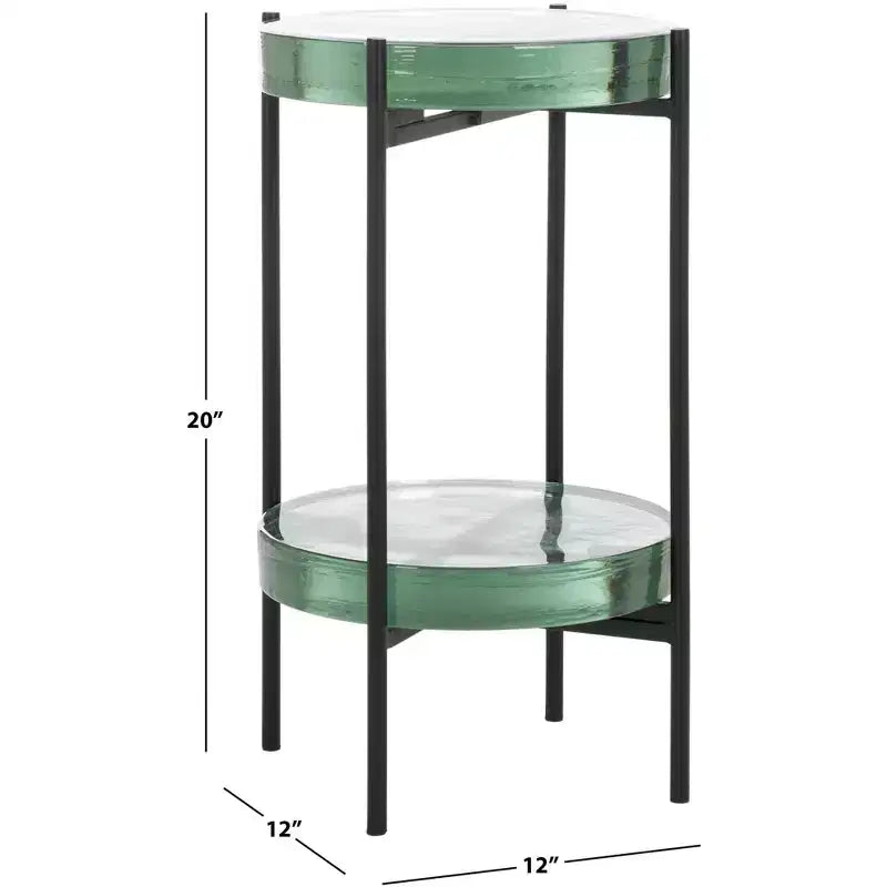 Tavolino in vetro Noham - ACC5502A - Trasparente/Nero - Safavieh