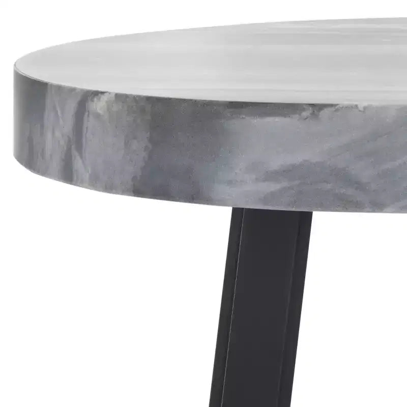 Tavolino d'appoggio rotondo Guenon - ACC9801A - Marmo Grigio/Nero - Safavieh
