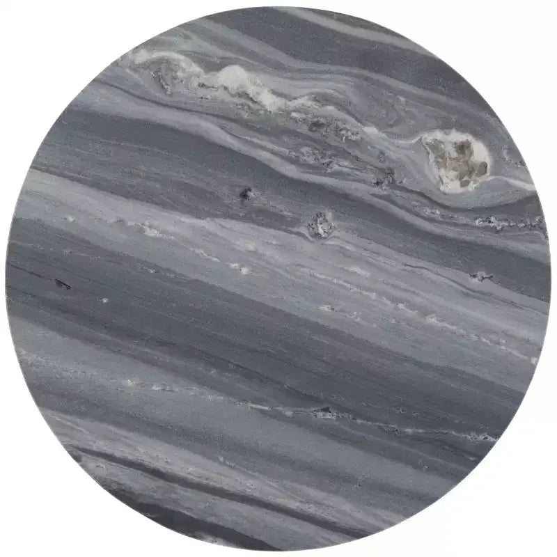 Tavolino d'appoggio rotondo Guenon - ACC9801A - Marmo Grigio/Nero - Safavieh