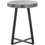 Tavolino d'appoggio rotondo Guenon - ACC9801A - Marmo Grigio/Nero - Safavieh