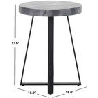 Tavolino d'appoggio rotondo Guenon - ACC9801A - Marmo Grigio/Nero - Safavieh