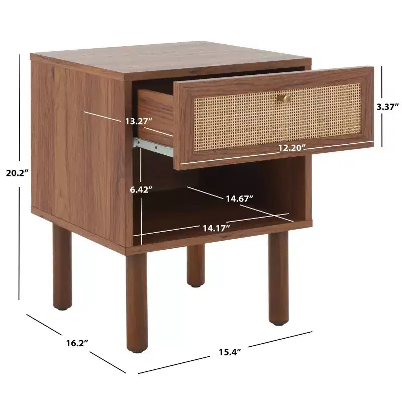 Comodino Silvanna - NST9601A - Noce/Naturale - Safavieh