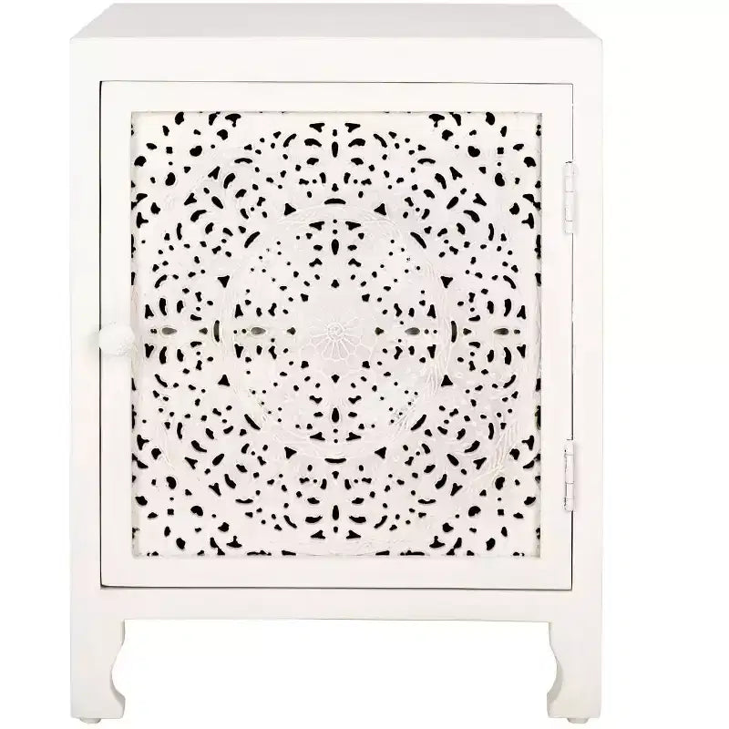 Raura 2 Shelf 1 Door Nightstand - NST5303 - White Washed - Safavieh