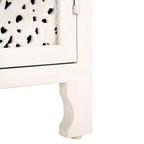 Comodino Raura a 2 ripiani e 1 anta - NST5303 - Bianco Laccato - Safavieh