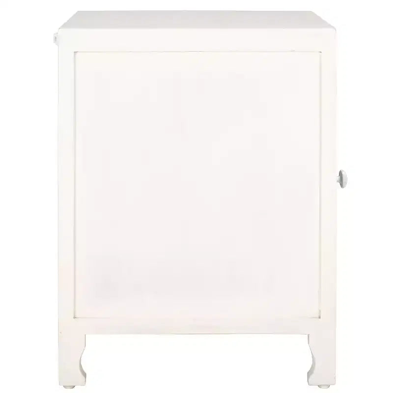 Comodino Raura a 2 ripiani e 1 anta - NST5303 - Bianco Laccato - Safavieh