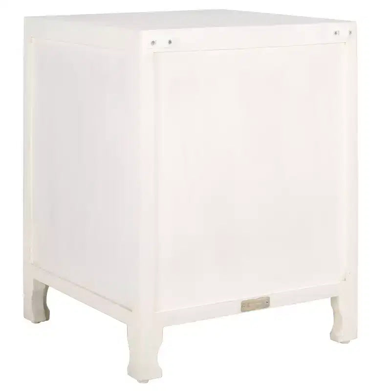Comodino Raura a 2 ripiani e 1 anta - NST5303 - Bianco Laccato - Safavieh