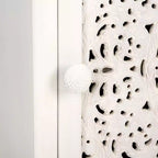 Comodino Raura a 2 ripiani e 1 anta - NST5303 - Bianco Laccato - Safavieh