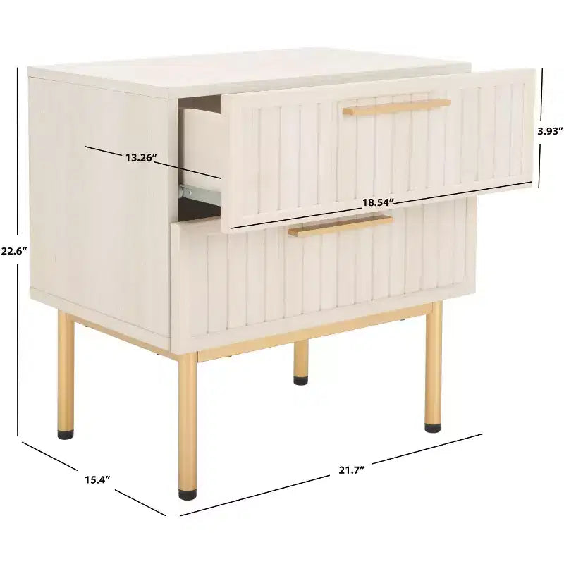 Comodino Axelle con 2 cassetti - NST9608 - Safavieh