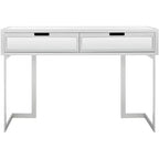 Enzo 2 Drawer Mirrored Desk - DSK9700 - Silver/Mirror - Safavieh