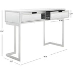 Enzo Scrivania a specchio a 2 cassetti - DSK9700 - Argento/Specchio - Safavieh