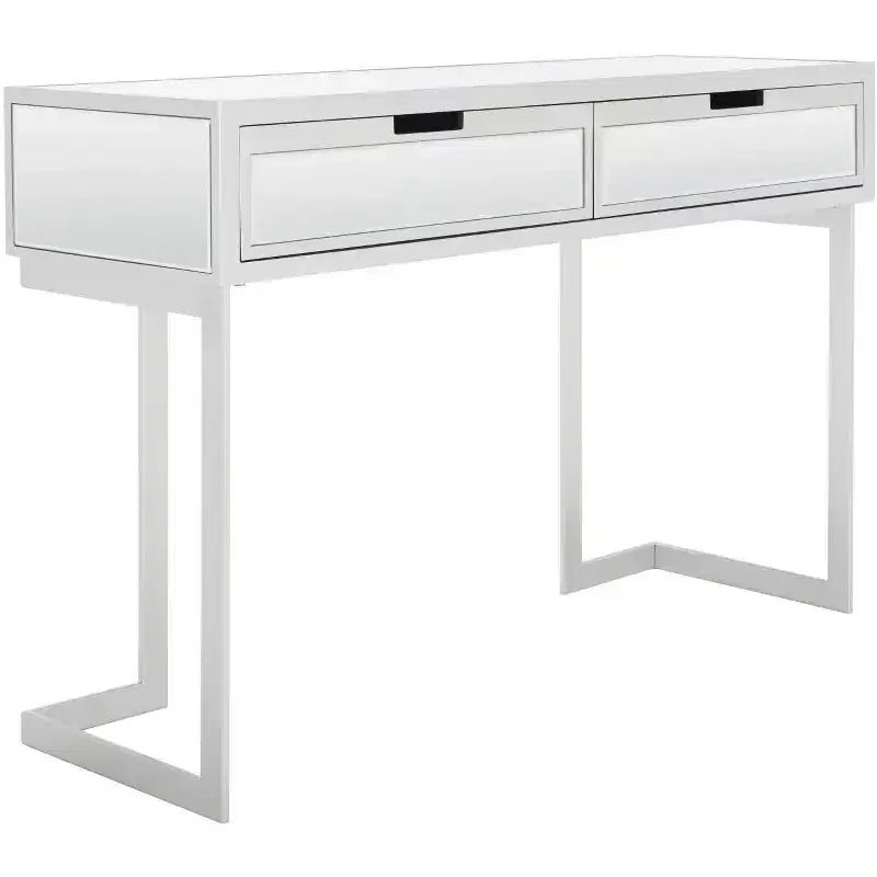Enzo Scrivania a specchio a 2 cassetti - DSK9700 - Argento/Specchio - Safavieh