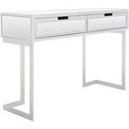 Enzo Scrivania a specchio a 2 cassetti - DSK9700 - Argento/Specchio - Safavieh