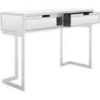 Enzo Scrivania a specchio a 2 cassetti - DSK9700 - Argento/Specchio - Safavieh