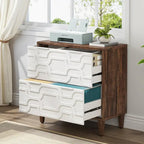 Classificatore laterale a 2 cassetti con piano per stampante e aste appendiabiti regolabili – Bianco/Grigio / Bianco/Marrone / Bianco, Singolo